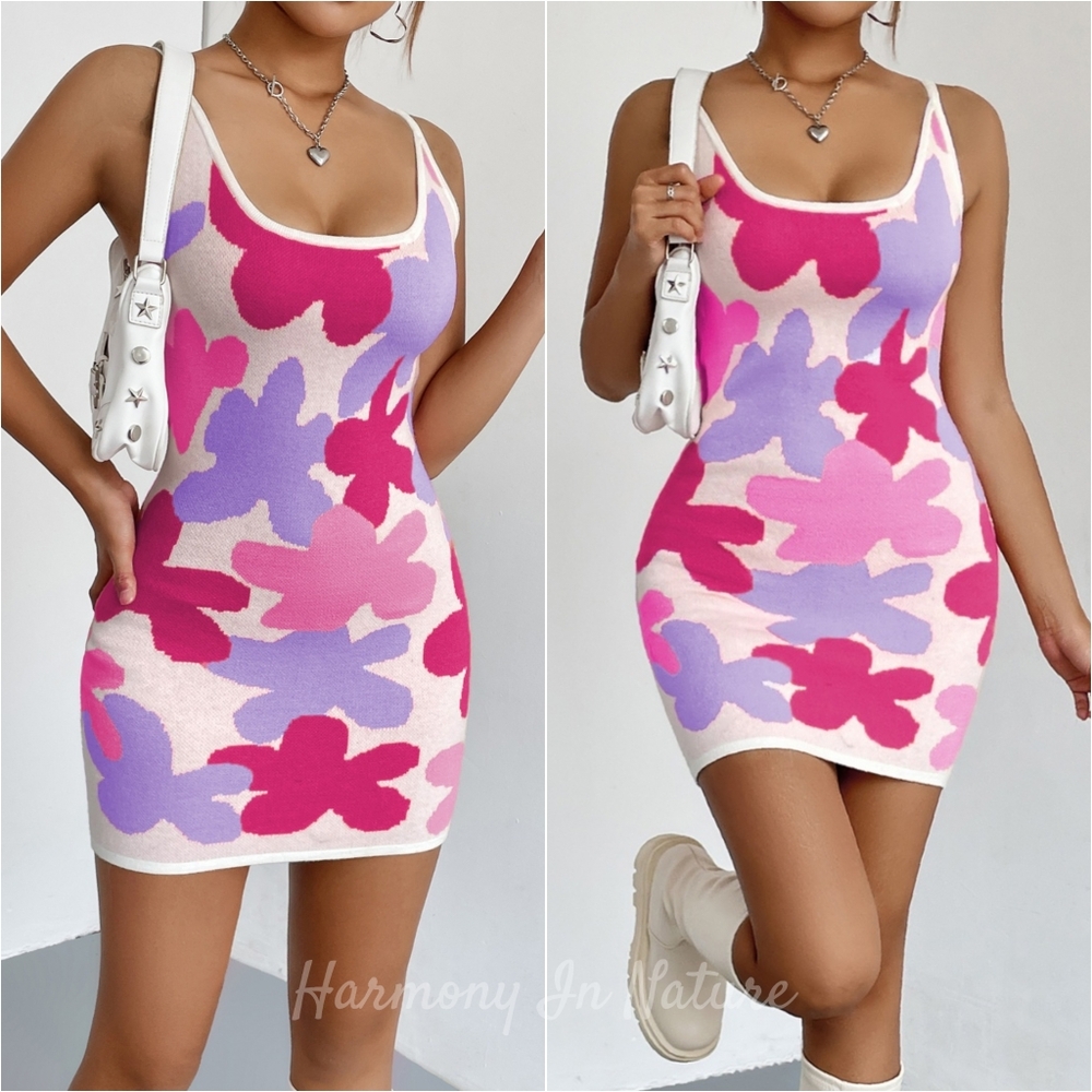 Floral Rush Mini Dress - Lilac